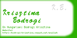 krisztina bodrogi business card